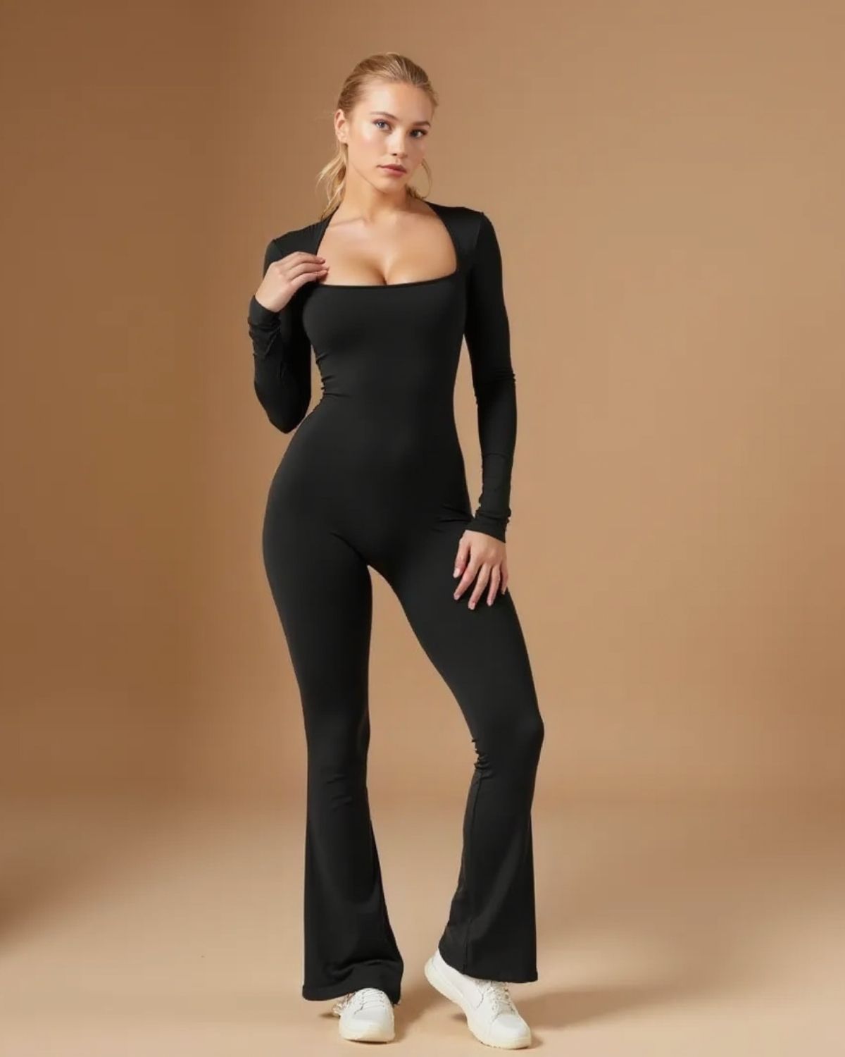 Long Sleeve Flare Jumpsuit