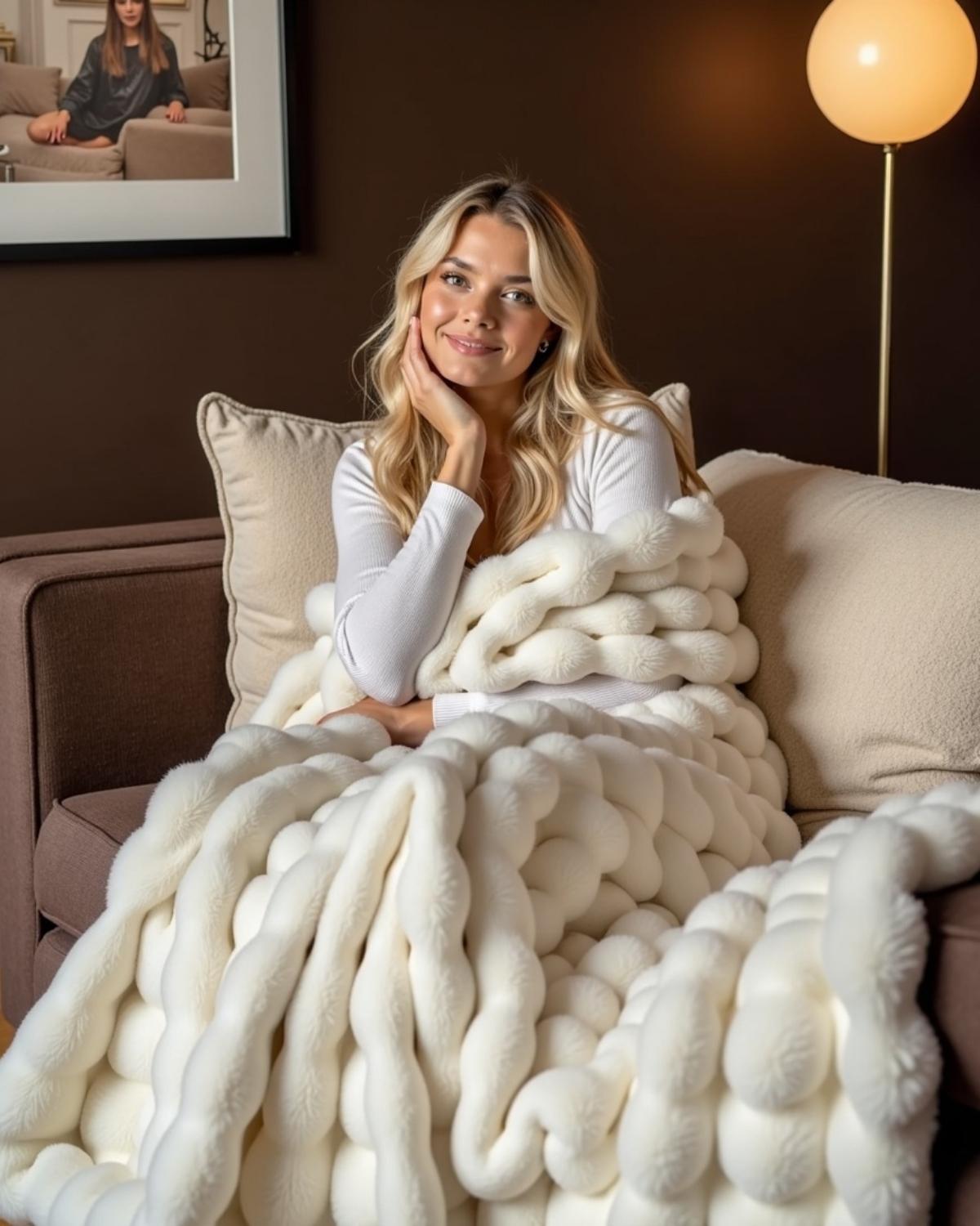 Cozy Fleece Bubble Blanket