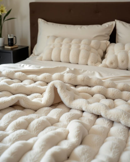 Cozy Fleece Bubble Blanket