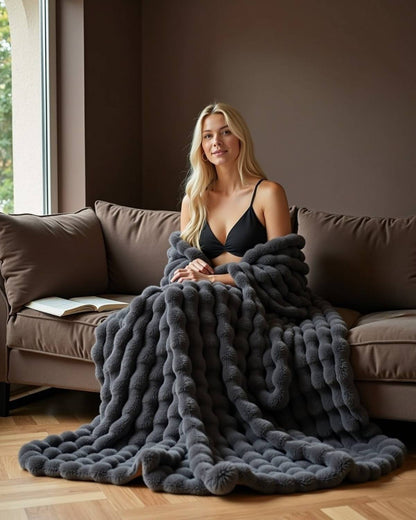 Cozy Fleece Bubble Blanket