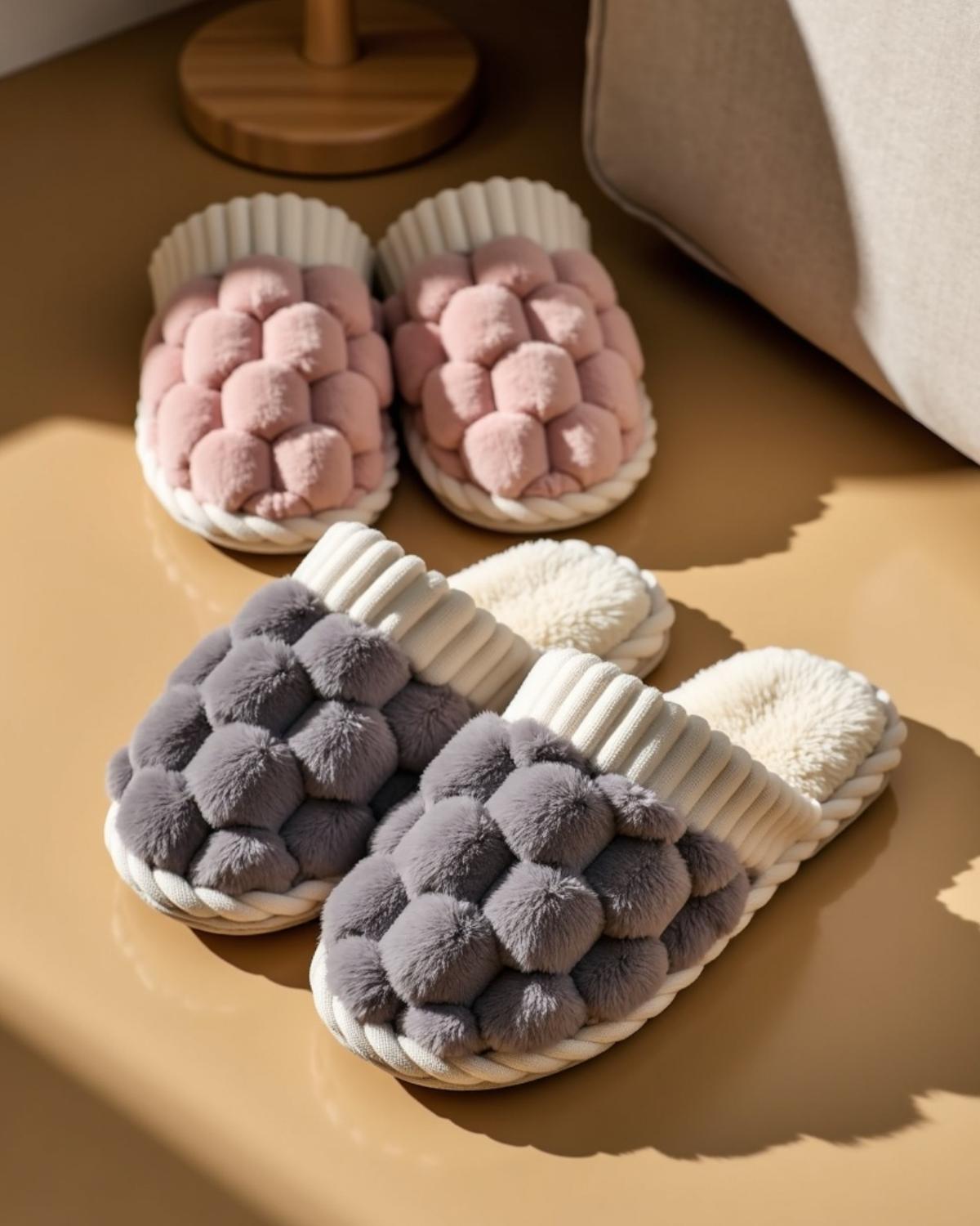 Fleece Bubble Slippers