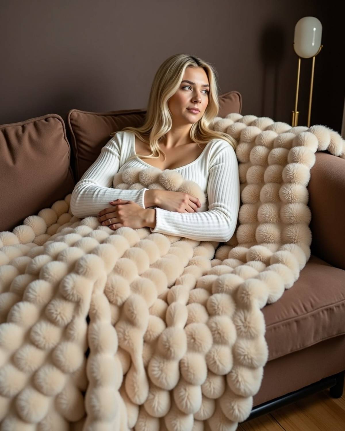 Cozy Fleece Bubble Blanket