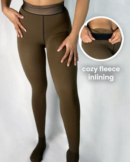 Cozy Cloudy Tights - Fleece Lined