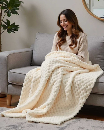 Cozy Fleece Waffle Blanket